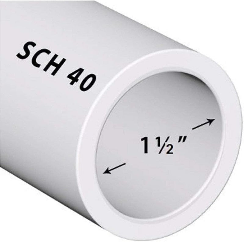 VENTRAL PVC Pipe Sch40 1-1/2 Inch (1.5) White Custom Length (6FT) - Image 1